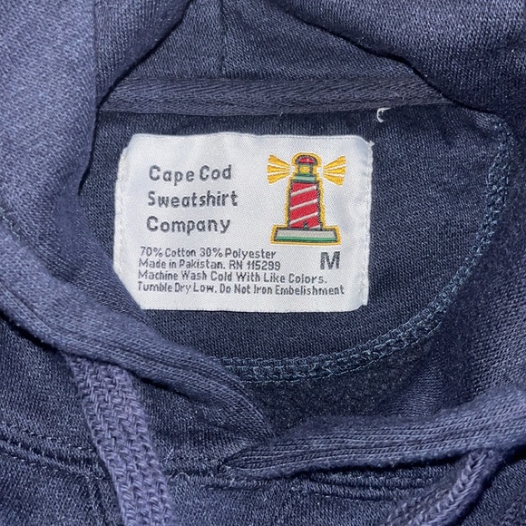 Cape Cod Sweatshirt Company Navy Hoodie with White embroidery. Men’s size Medium - Picture 3 of 3